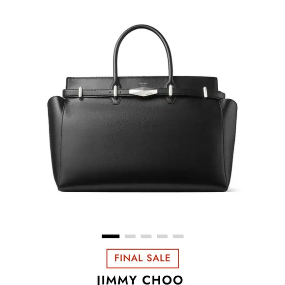 Jimmy Choo Diamond Cinch Top Handle Black Handbag - Picture 14 of 16